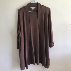 Laura Ashley Duster Brown Open Cardigan